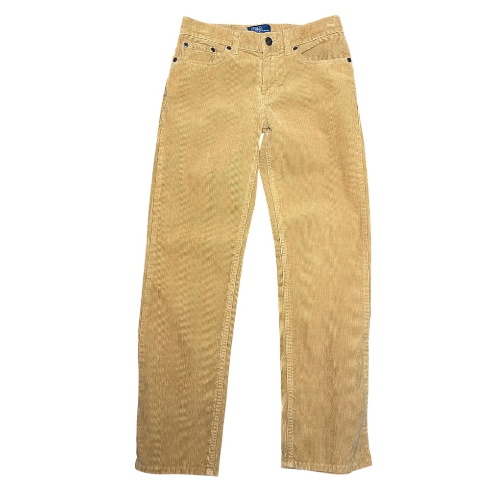 Polo‎ Ralph Lauren Boys Tan Corduroy Pants Size 12 Khaki Straight Leg Cotton